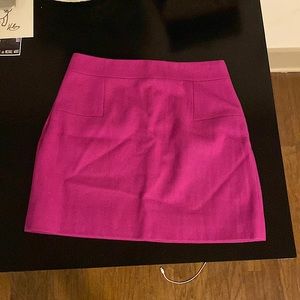 Fuchsia J. Crew wool mini skirt